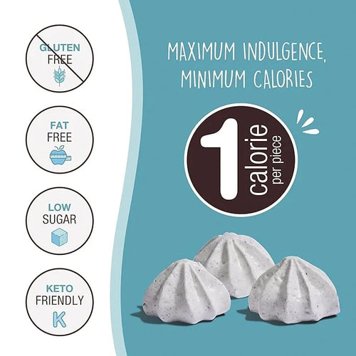 Don't Worry Keto Friendly Meringue Cookies - Cookies & Cream, Only 1 Calorie per piece!, Healthy Candy, Gluten Free Snacks...