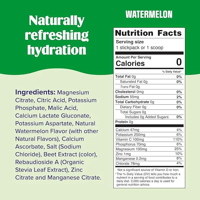 Ultima Replenisher Daily Electrolyte Powder Drink Mix – Watermelon, 30 Servings – Hydration Powder with 6 Key Electrolytes...