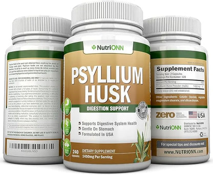 PSYLLIUM HUSK CAPSULES 1450mg Per 240 Capsules 100% Natural