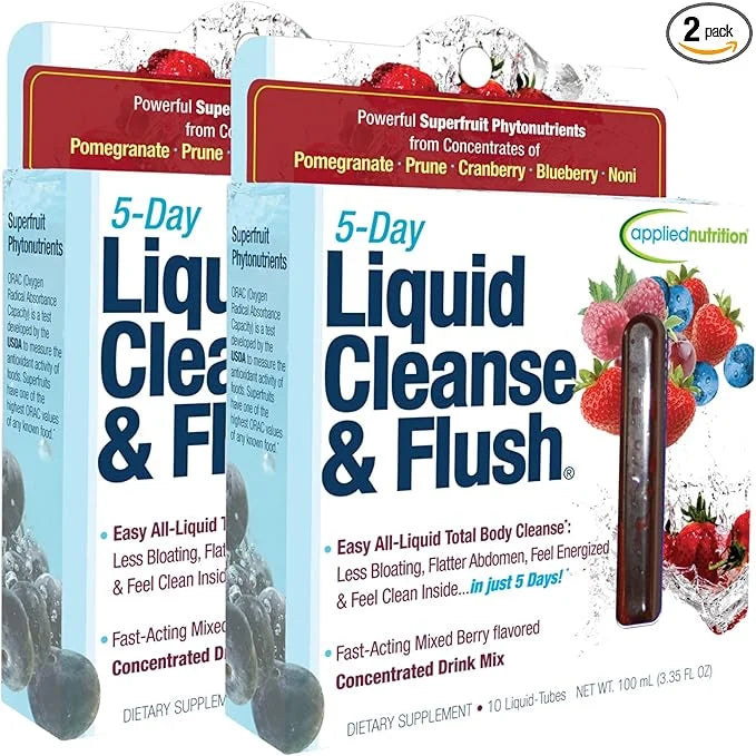Applied Nutrition 5-Day Liquid Cleanse & Flush,10-Twist Tubes Box 3.3D fl oz Each (Pack of 2) - Product Image