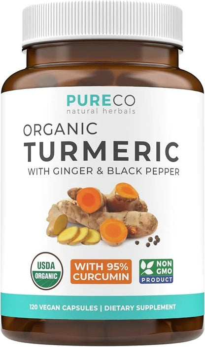 USDA Organic Turmeric Curcumin with Black (4 Month 120 Vegan