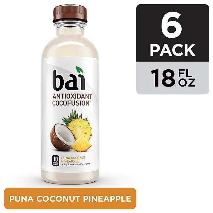 Bai Coconut Flavored Water Puna Coconut Pineapple, Antioxidant Infused, Coconut Pineapple Flavored Water Drink, 18 Fluid O...