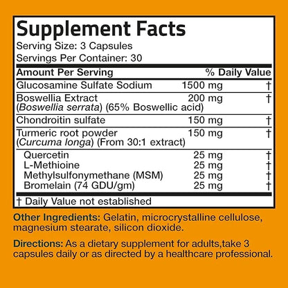 Bronson Glucosamine Chondroitin Turmeric & MSM 90 Capsules