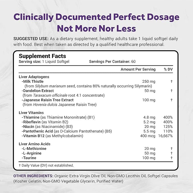 Naturalis Silymarin Milk Thistle 1300mg Enhanced 13-in-1 Liver 60 Liver