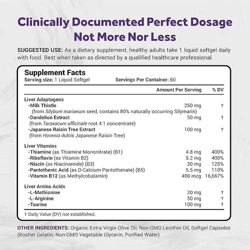 Naturalis Silymarin Milk Thistle 1300mg Enhanced 13-in-1 Liver 60 Liver