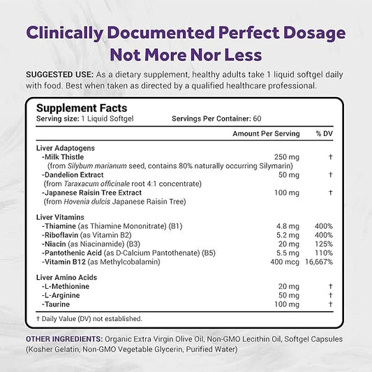 Naturalis Silymarin Milk Thistle 1300mg Enhanced 13-in-1 Liver 60 Liver