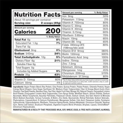 Naturade Plant-Based Weight Loss Shake, 25g 6g Dietary 18 Servings