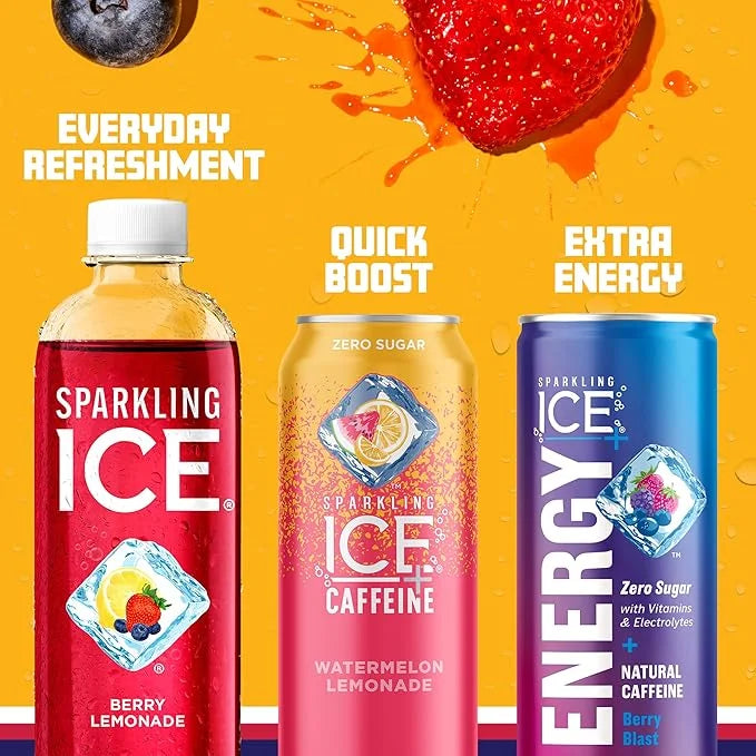 Sparkling Ice, Berry Lemonade Sparkling Water, Zero Sugar Flavored Water, with Vitamins and Antioxidants, Low Calorie Beve...