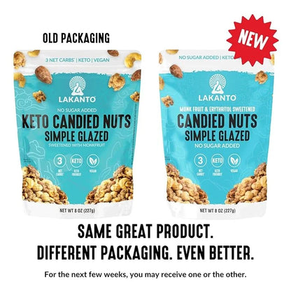 Lakanto Candied Nuts Simple Glazed - No Sugar Added, Sweetened with Monk Fruit, 3 Net Carbs, Keto Diet Friendly, Vegan, On...