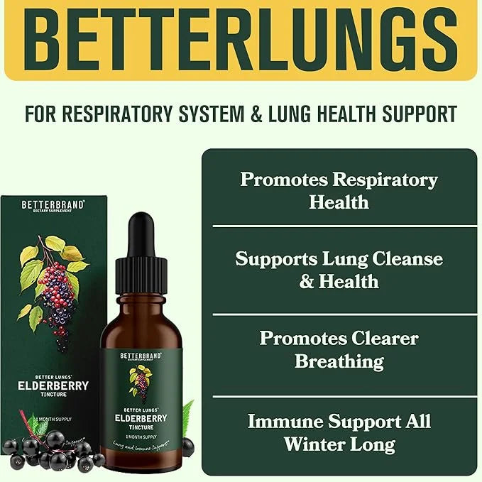 Betterbrand BetterLungs Elderberry Tincture Dietary Supplement (30 Day)