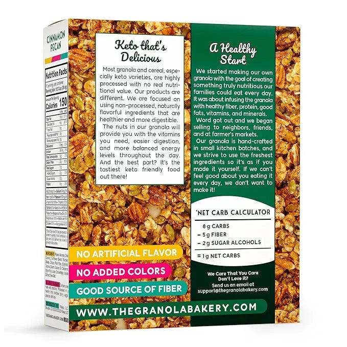 TGB Cinnamon Keto Granola | 1g Net Carb Cereal | Gluten Free Low Carb Nut Snack, 10 Ounces - Product Image