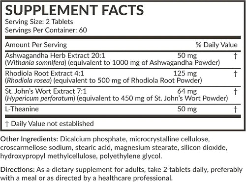 Futurebiotics Chill Pill + Ashwagandha, Rhodiola, 2000 MG 120 Vegetarian