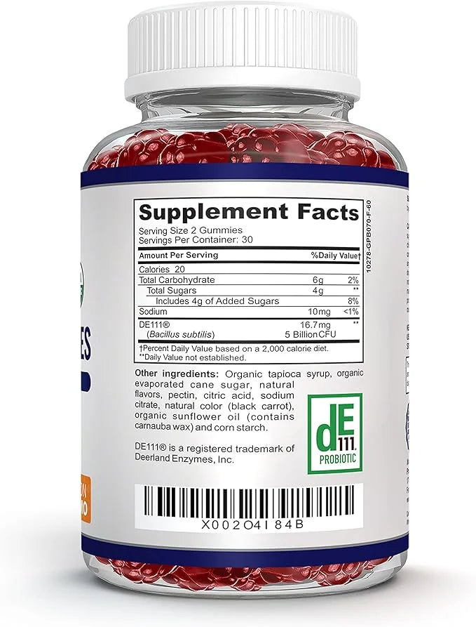 Organic Probiotic Gummies 5 Billion (60 Non-GMO