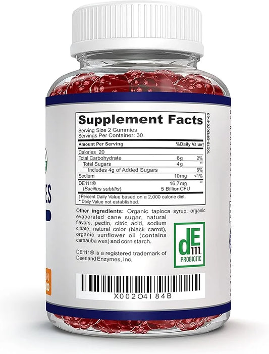 Organic Probiotic Gummies 5 Billion (60 Non-GMO