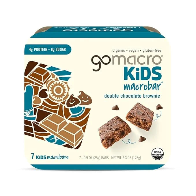GoMacro Kids MacroBar Organic Vegan Snack Bars - Double Chocolate Brownie (0.90 Ounce Bars, 7 Count) - Product Image