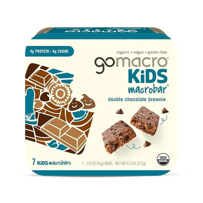 GoMacro Kids MacroBar Organic Vegan Snack Bars - Double Chocolate Brownie (0.90 Ounce Bars, 7 Count) - Product Image