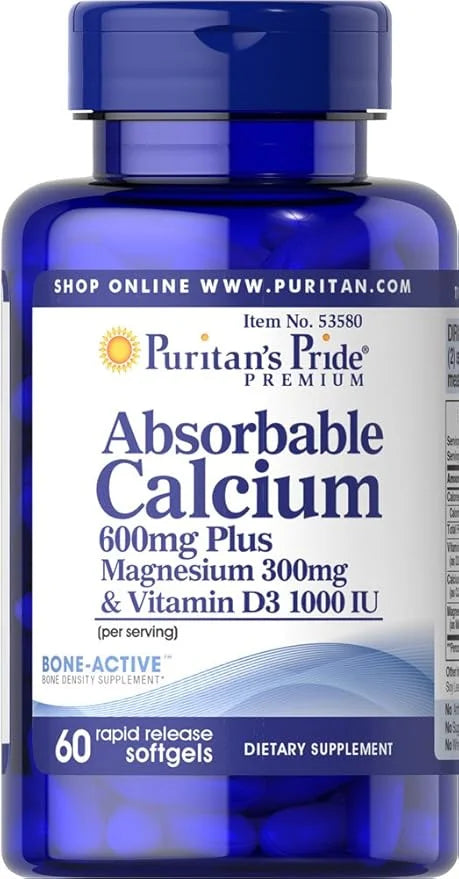 Puritan's Pride Absorbable Calcium 600mg plus 300mg & 1000iu
