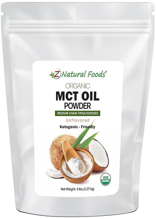 Z Natural Foods Organic MCT Oil Powder - 5 lbs | From Coconut Oil with Prebiotic Fiber | C8 and C10 | Natural Plant Based ...