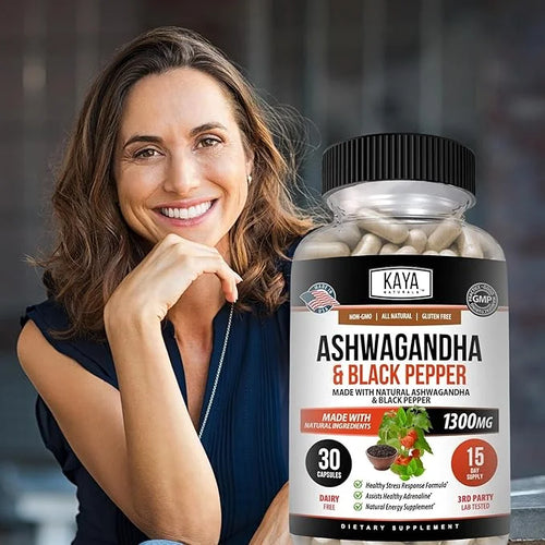 Kaya Naturals Organic Ashwagandha Root 1300mg Adaptogen