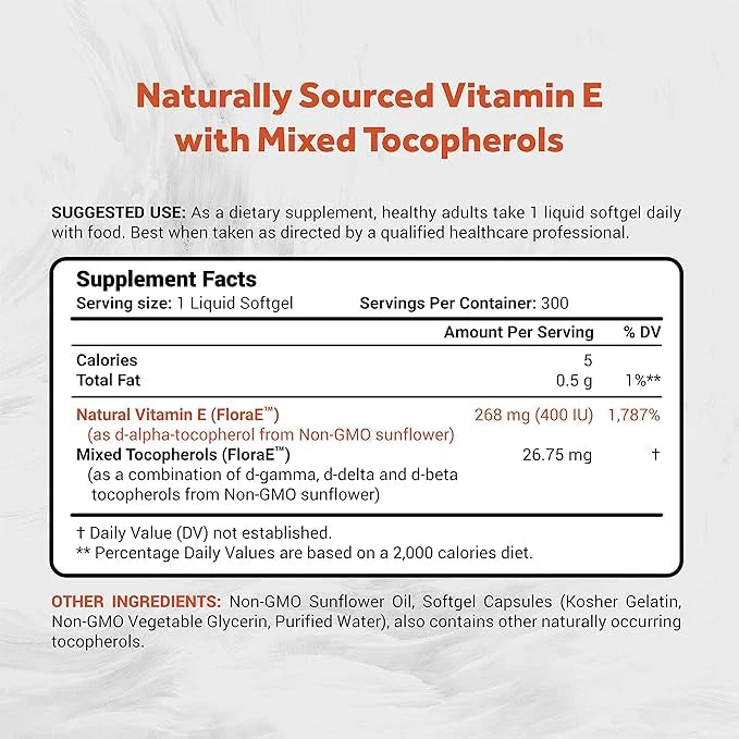 Naturalis Sunflower Vitamin E 268mg (400 300 Softgels