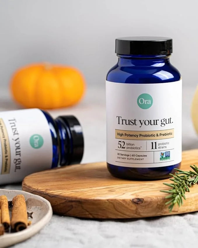Ora Organic Probiotics with Prebiotics 52 Billion 11 Clinically 60 Capsules