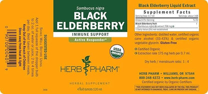 Herb Pharm Certified Organic Black Elderberry 4 Ounce