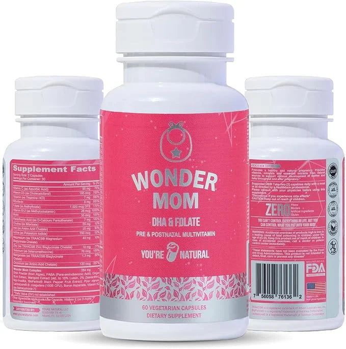 Premium Prenatal & Postnatal Vitamins: Folate, B12, Multivitamin 30 Days