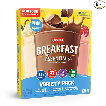 Carnation Breakfast Essentials Complete Nutritional Drink Rich Milk Chocolate / Classic French Vanilla / Strawberry Sensat...