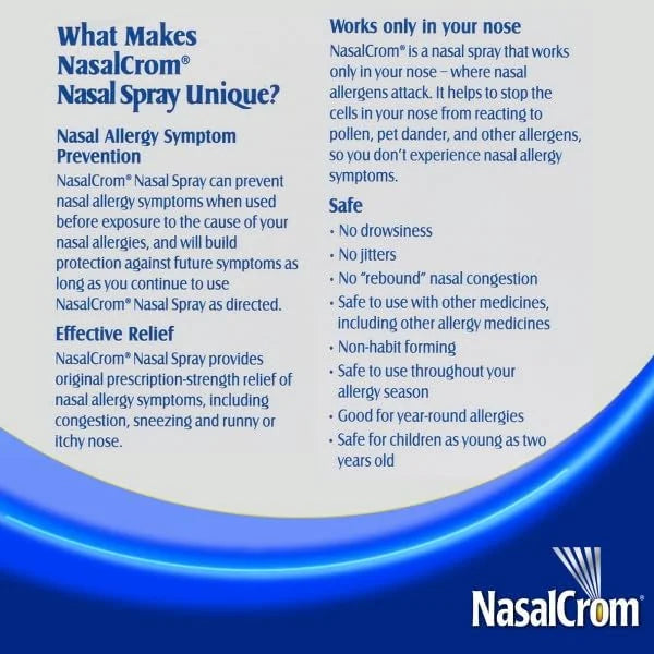 NasalCrom Nasal Spray Allergy Symptom Controller 200 Sprays .88 FL (3 Pack)