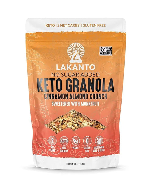 Lakanto Cinnamon Almond Crunch Granola - Delicious Snack, Quick Breakfast Cereal, Keto Friendly, Monk Fruit Sweetener, No ...