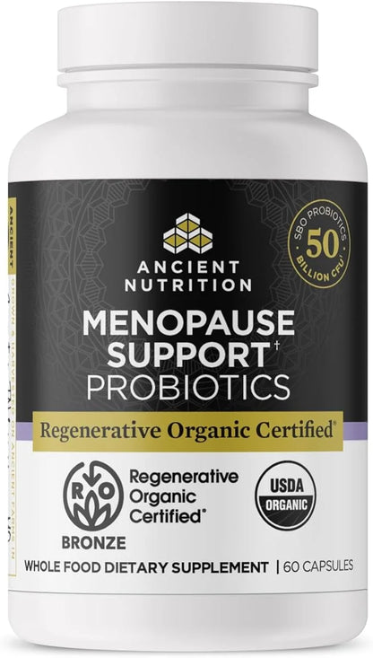 Ancient Nutrition Regenerative Organic Certified Probiotics for Menopause Support, Probiotics Menopause Support, Healthy D...