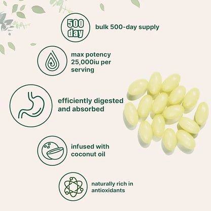 Micro Ingredients Maximum Strength Vitamin A 25000 IU 500 Softgels