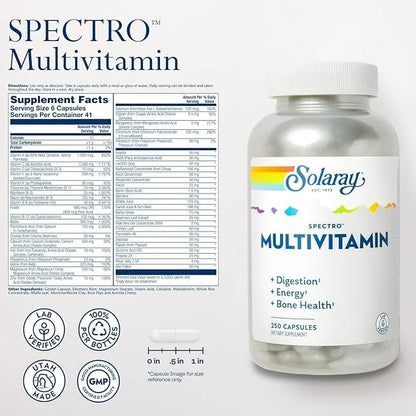 SOLARAY Spectro Multivitamin with Iron (41 Serv, 250 CT)