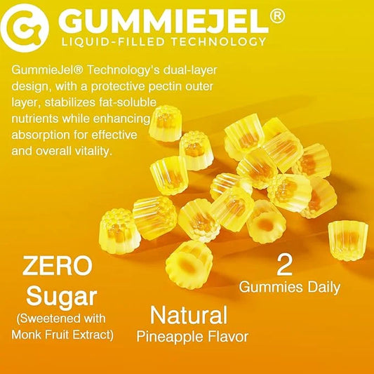 Turmeric Gummies 1000mg w/MCT Oil C8 C10, Organic Antioxidant, Sugar Free Turmeric Curcumin Supplement + Black Pepper Extr...