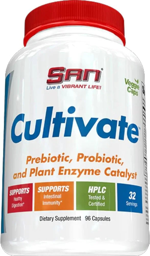 SAN's Cultivate Prebiotic-Probiotic, Multi-Strain Probiotics & 96 Capsules
