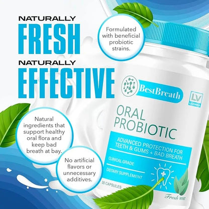 1 Pack - Best Breath - Best Breath Oral Probiotic, Best Breath Probiotic, Best Breath Pills, BestBreath, Best Breathe 30 C...