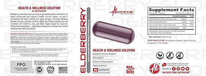 Metabolic Nutrition Elderberry with Vitamin C 1200mg, 90 90 Vegan