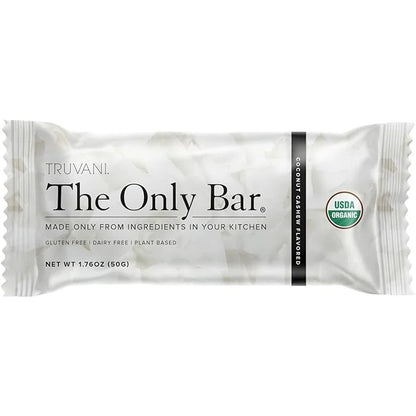 Truvani Plant Based Snack Bars | Coconut Cashew 1 Pack | 5g Protein | USDA Organic and Vegan | The Only Bar | Dairy, Soy, ...