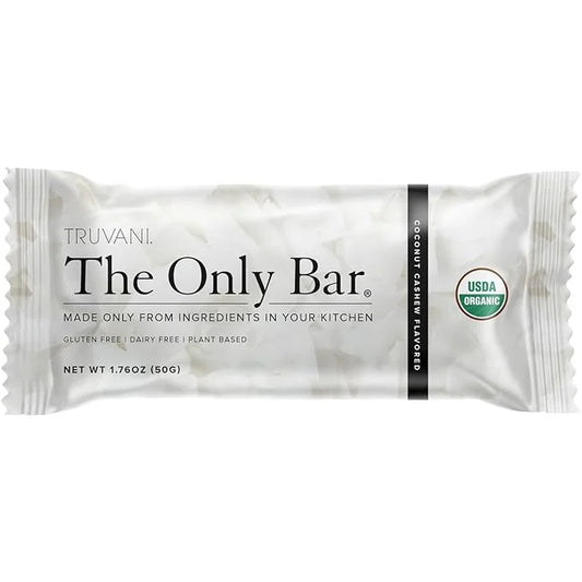 Truvani Plant Based Snack Bars | Coconut Cashew 1 Pack | 5g Protein | USDA Organic and Vegan | The Only Bar | Dairy, Soy, ...