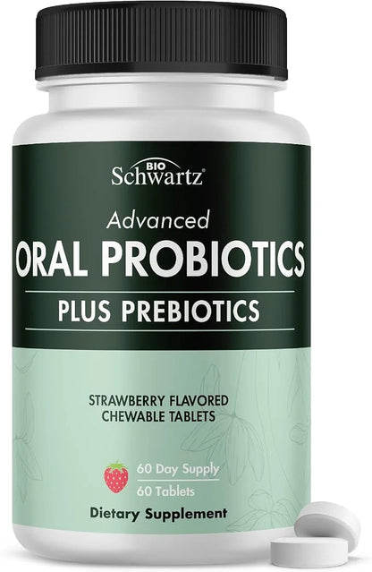 Oral Probiotics Supplement with Prebiotics - Supports Healthy Teeth Gums Mouth and Fresh Odorless Breath for Adults - Stra...