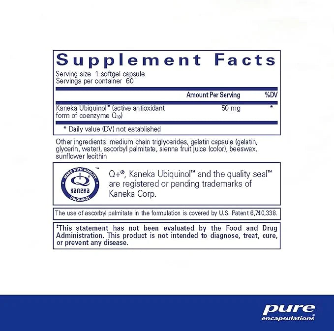 Pure Encapsulations Ubiquinol-QH 50 mg | Active Form of CoQ10 to Support Immune Health, Cellular Energy, and Cardiovascula...