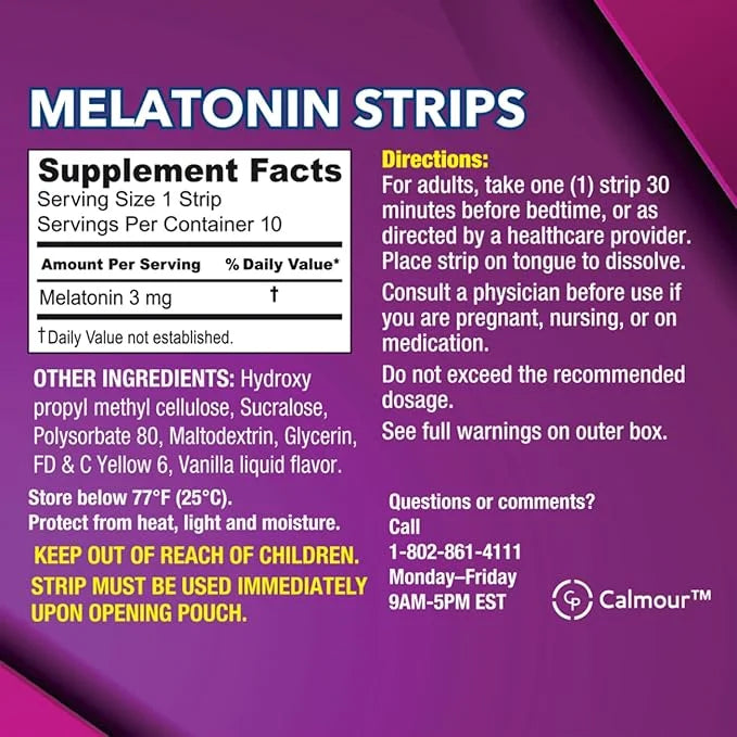 100 Oral Sleep Strips | Quick-Dissolving 3mg Melatonin Strips | Works Faster Than Gummies | Relaxation Sleep Supplements f...