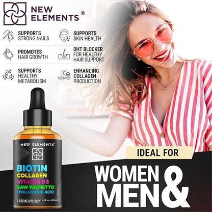 Liquid Biotin Drops with Collagen Vitamin D3 Saw