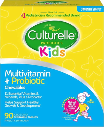 Culturelle Kids Complete Chewable Multivitamin + Probiotic for Kids, Ages 3+, 90 Count, Digestive Health, Oral Health & Im...