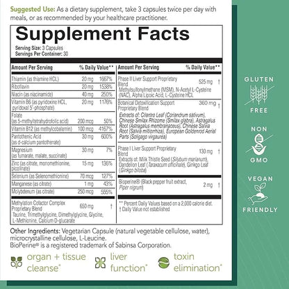 EcoNugenics ecoDetox Supplement for Liver Detox B12, Magnesium 90 Capsules