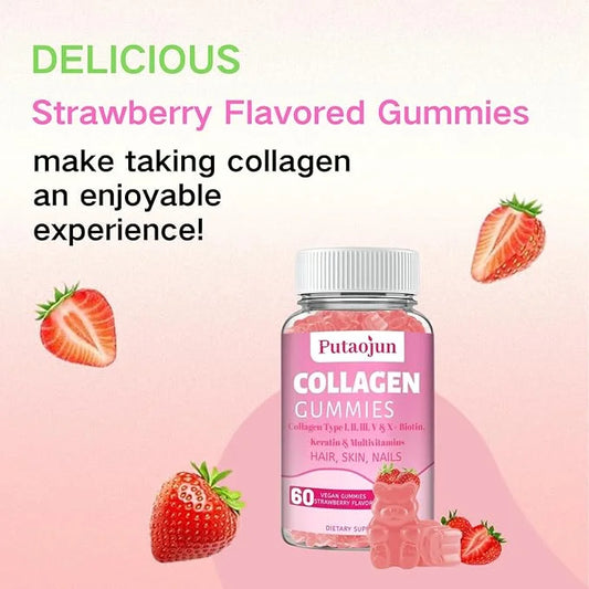 Collagen Gummies.Vegan Collagen 2500mg Hydrolyzed Collagen,15000mcg Boltin,500mg Lrish Moss,300mg Keratin,1500mcg Keratin,...