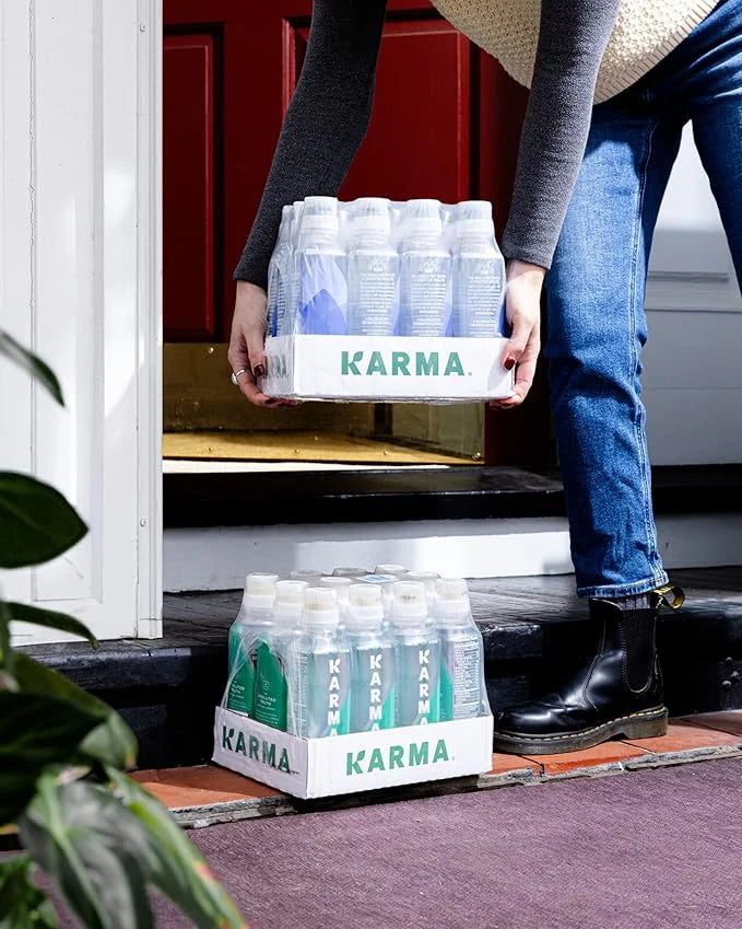 Karma Natural Energy Drink - 12 Pack, Blueberry Watermelon Caffeinated Water - Clean Focus & Energy Boost - Product Image