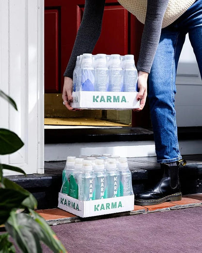 Karma Natural Energy Drink - 12 Pack, Blueberry Watermelon Caffeinated Water - Clean Focus & Energy Boost - Product Image