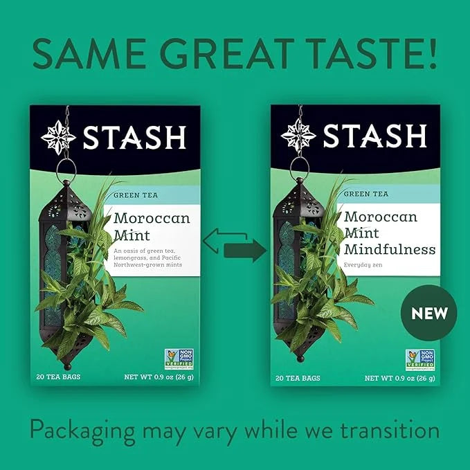 Stash Tea Moroccan Mint Green Tea - Caffeinated, Non-GMO Project Verified Premium Tea with No Artificial Ingredients, 20 C...