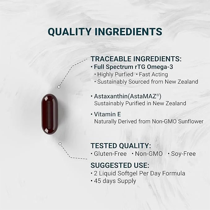 Naturalis Ultimate rTG Omega 3 Fish 1800mg from Omega3s EPA, 90 Softgels